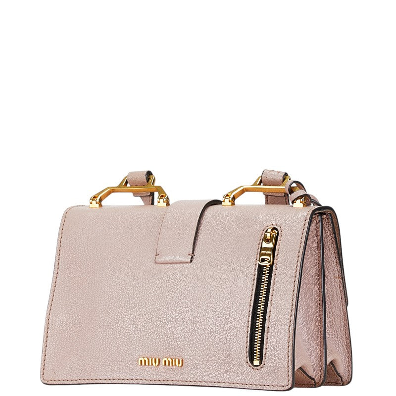 Miu Miu Madras Leather Shoulder Bag Pink in Very Good Condition