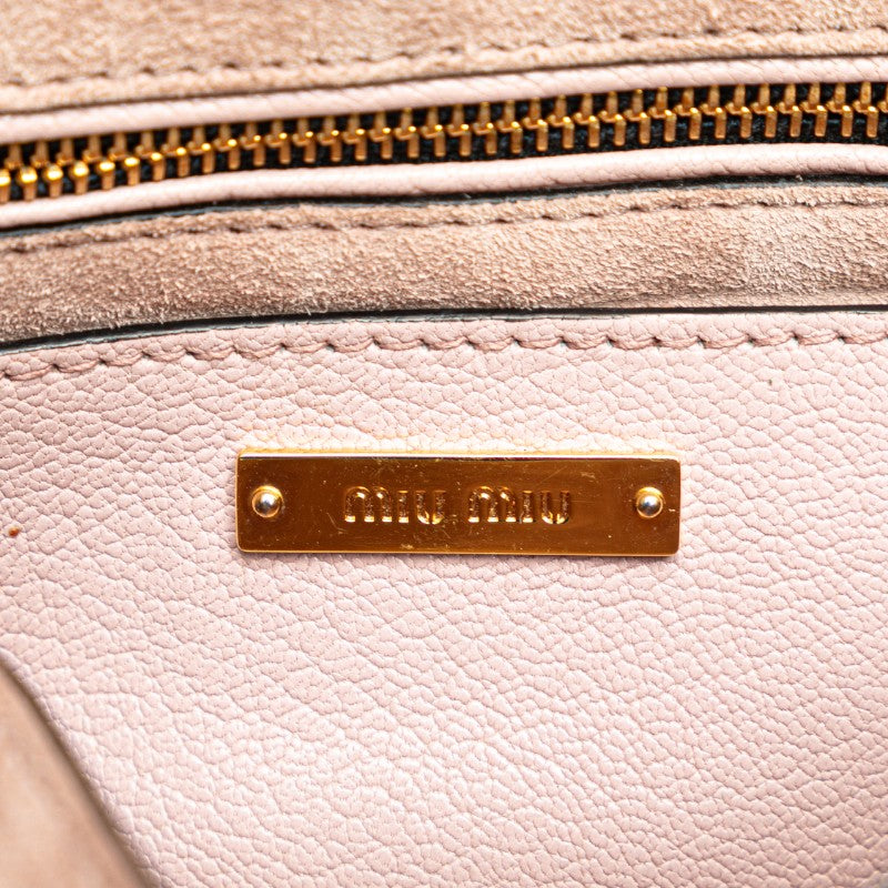 Miu Miu Madras Leather Shoulder Bag Pink