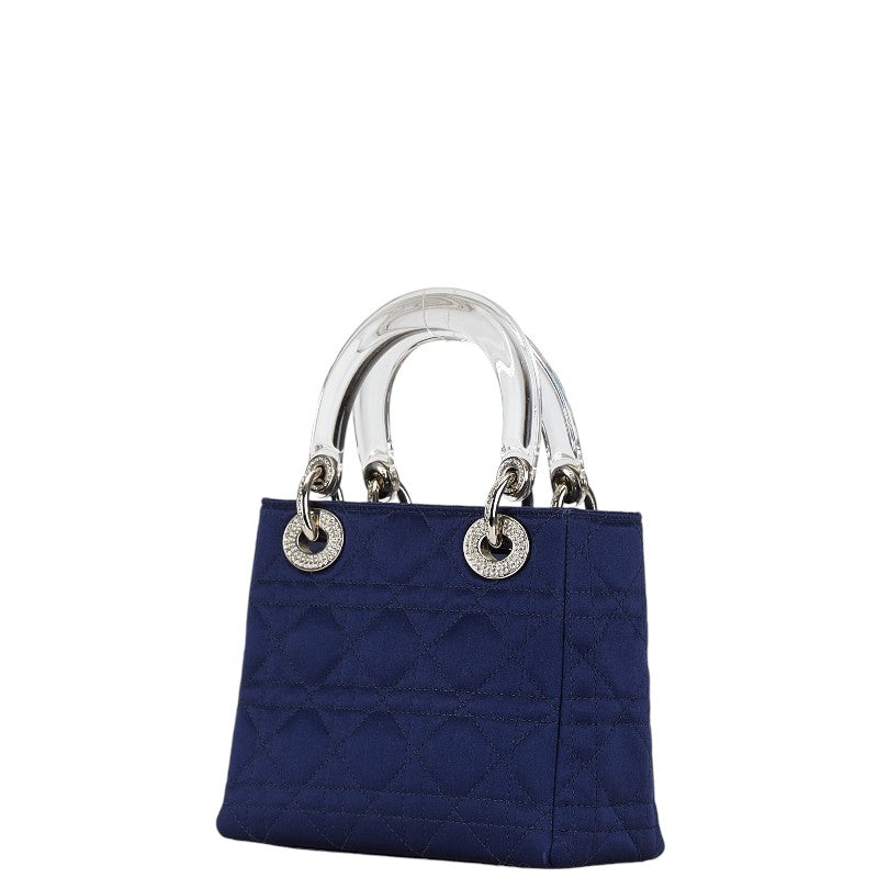 Dior Lady Dior Satin Handbag Navy