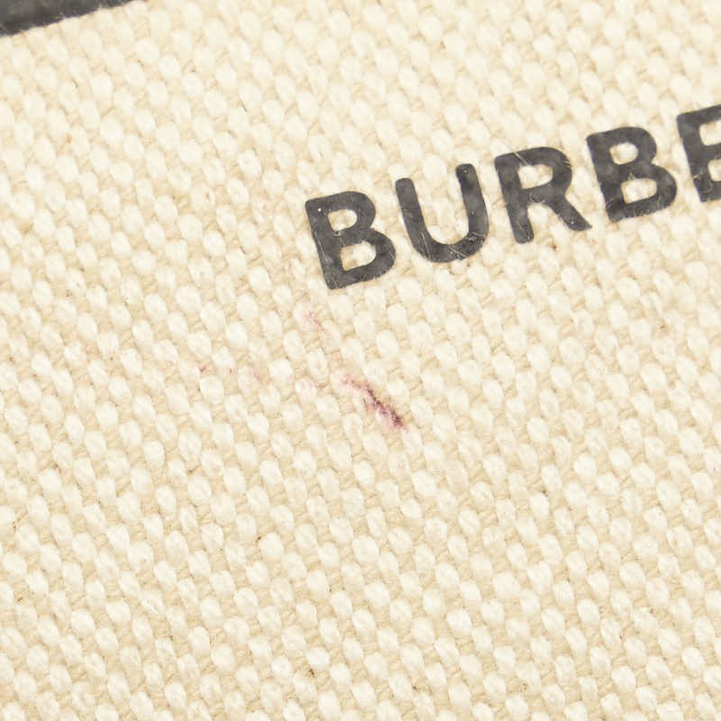 Burberry Canvas Leather Logo Tote Bag in Very Good Condition