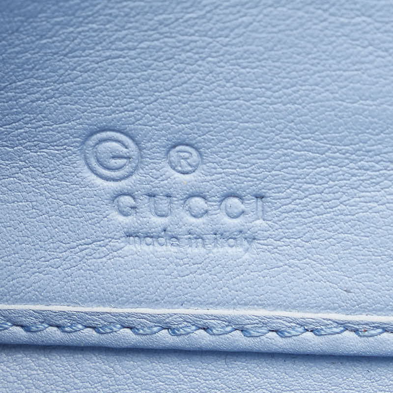 Gucci Shima Round Zip Wallet Light Blue PVC Leather