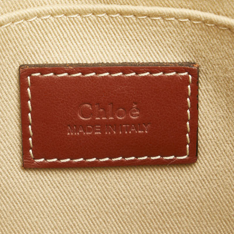 Chloe Woody Small Canvas Leather Handbag