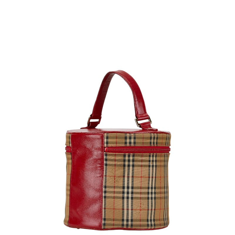 Burberry Nova Check Vanity Bag Canvas Leather in Very Good Condition