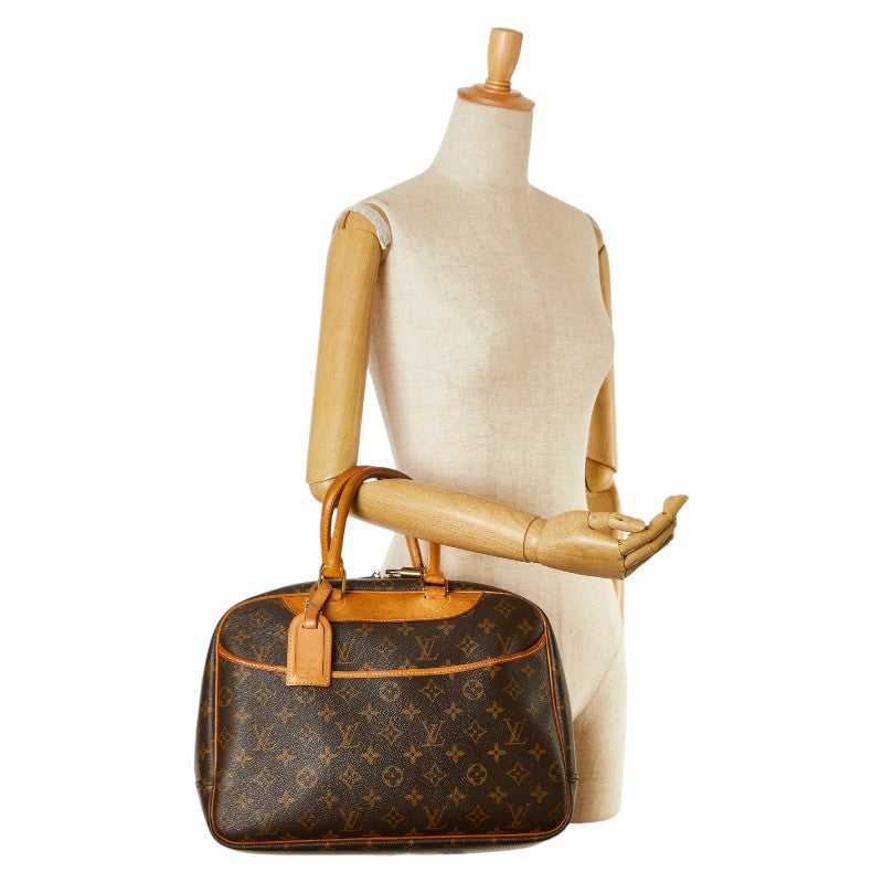 Louis Vuitton Monogram Deauville Handbag Brown in Very Good Condition