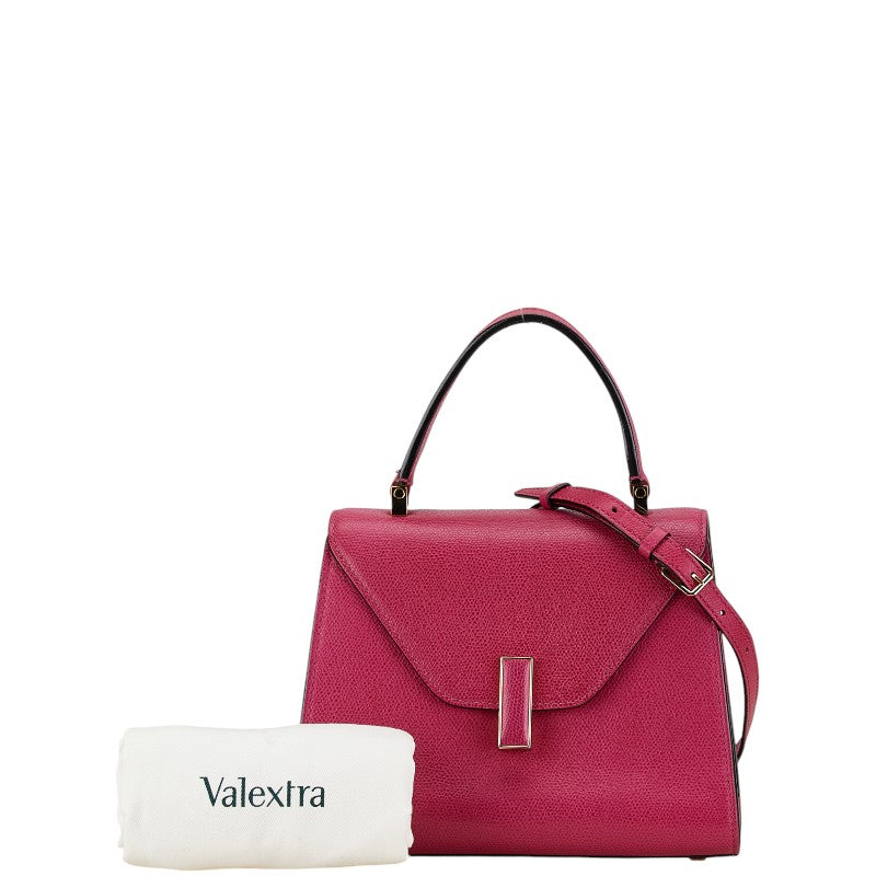 Valextra Mini Iside Leather Handbag Pink in Very Good Condition