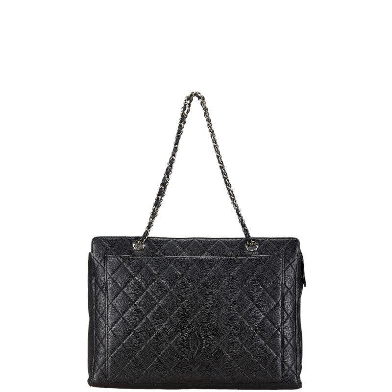 Chanel Caviar Skin Coco Mark Chain Tote Bag