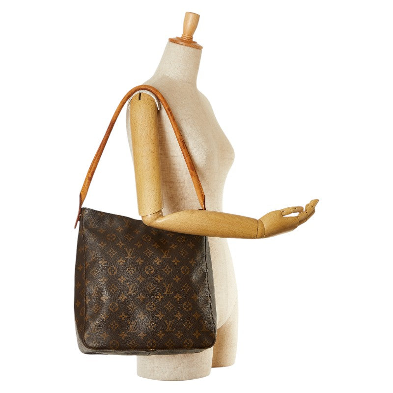 Louis Vuitton Looping GM Shoulder Bag Brown PVC Leather in Very Good Condition