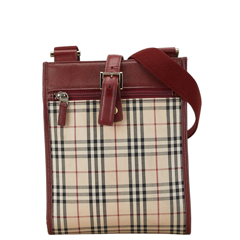 Burberry Nova Check Canvas Leather Shoulder Bag