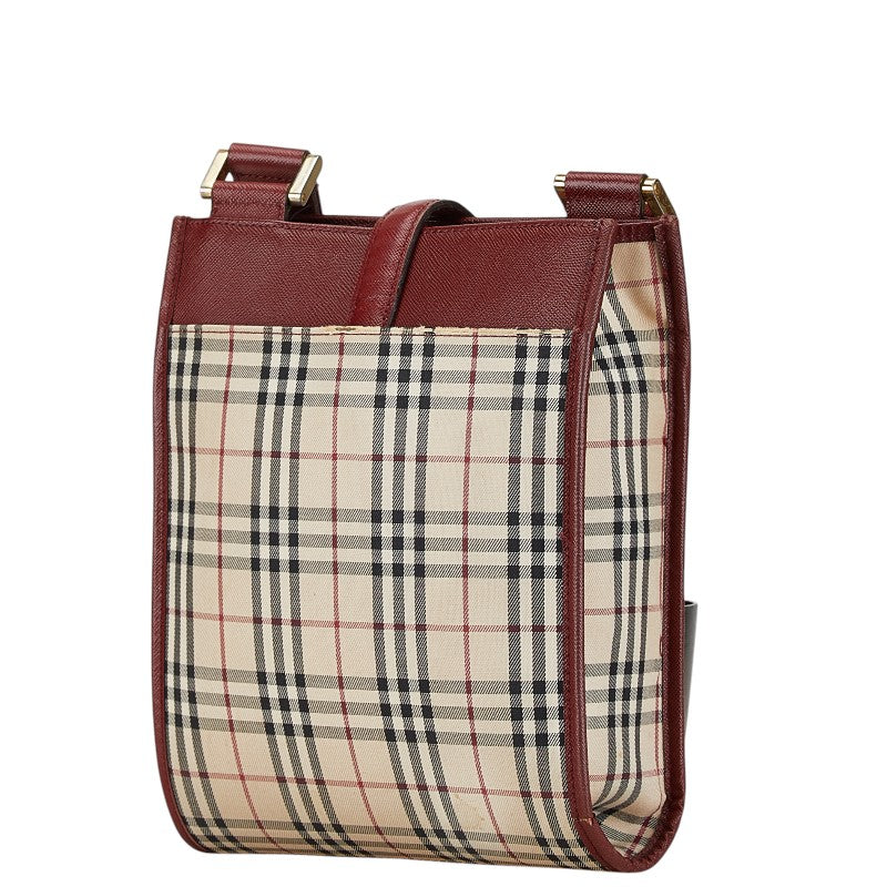 Burberry Nova Check Canvas Leather Shoulder Bag