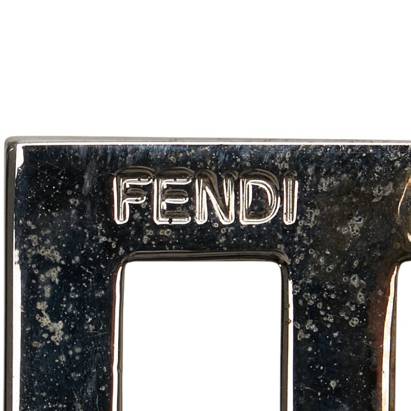 Fendi Leather Zucca Logo Buckle Belt