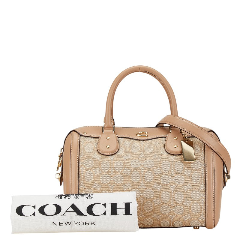 Coach Leather Canvas Mini Boston Bag