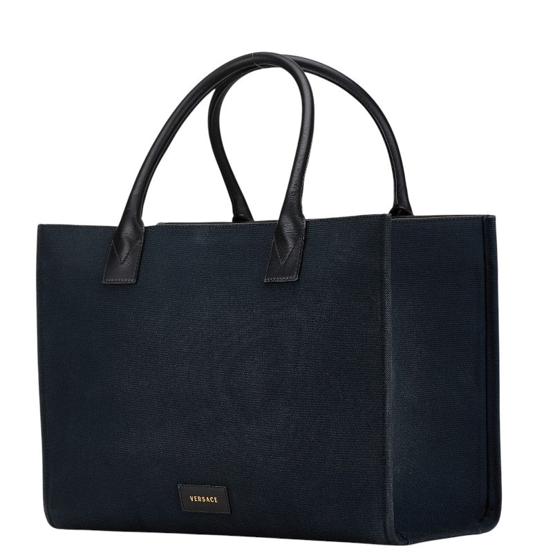 Versace Canvas Leather Tote Bag