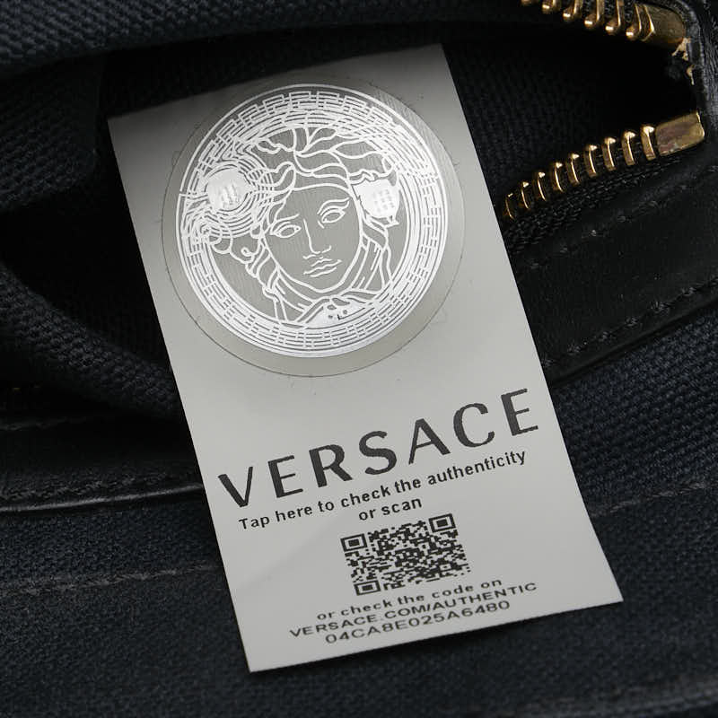 Versace Canvas Leather Tote Bag