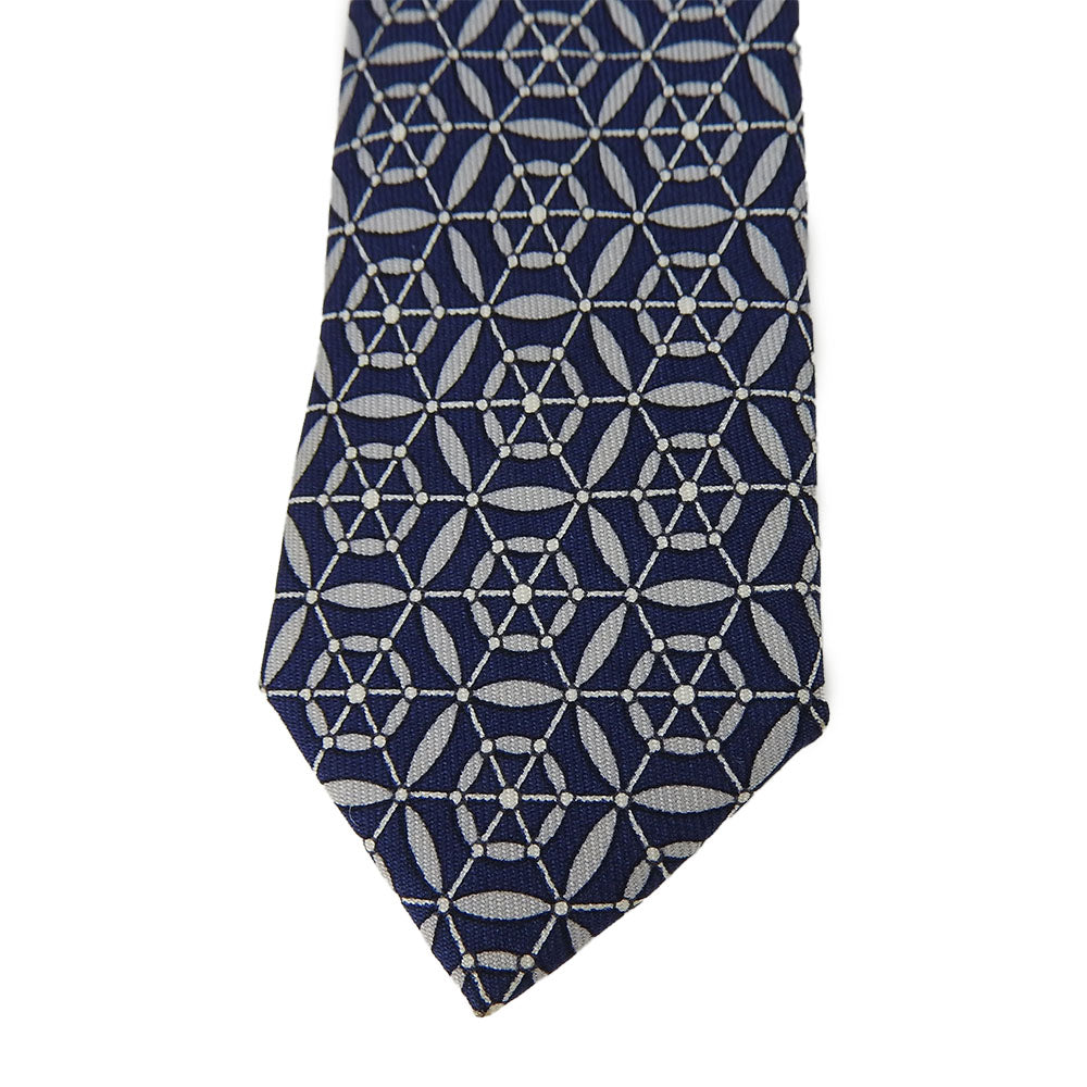 Hermes Silk Tie Navy