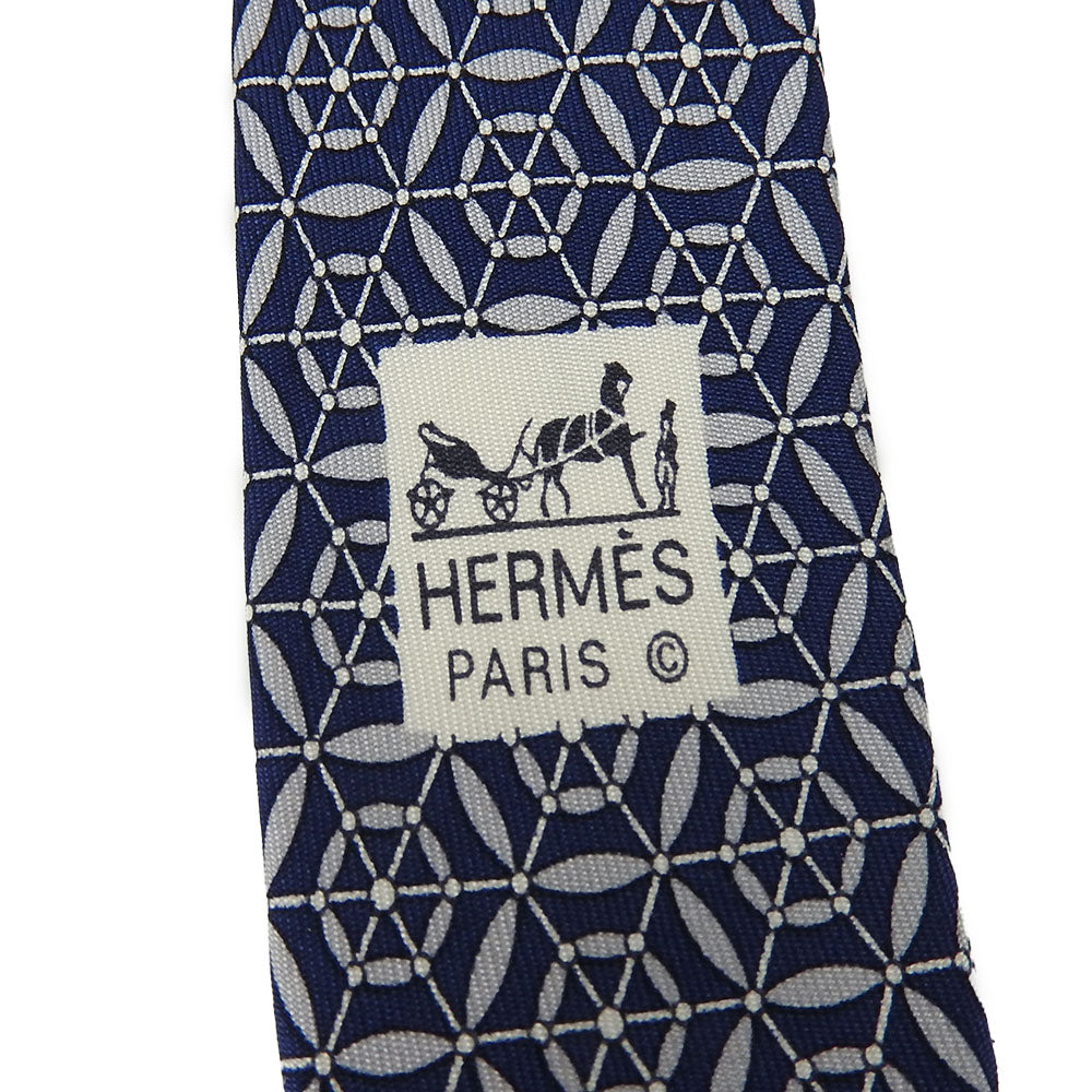 Hermes Silk Tie Navy