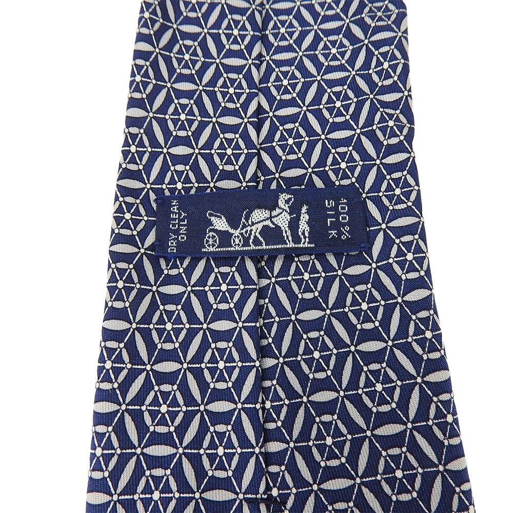 Hermes Silk Tie Navy