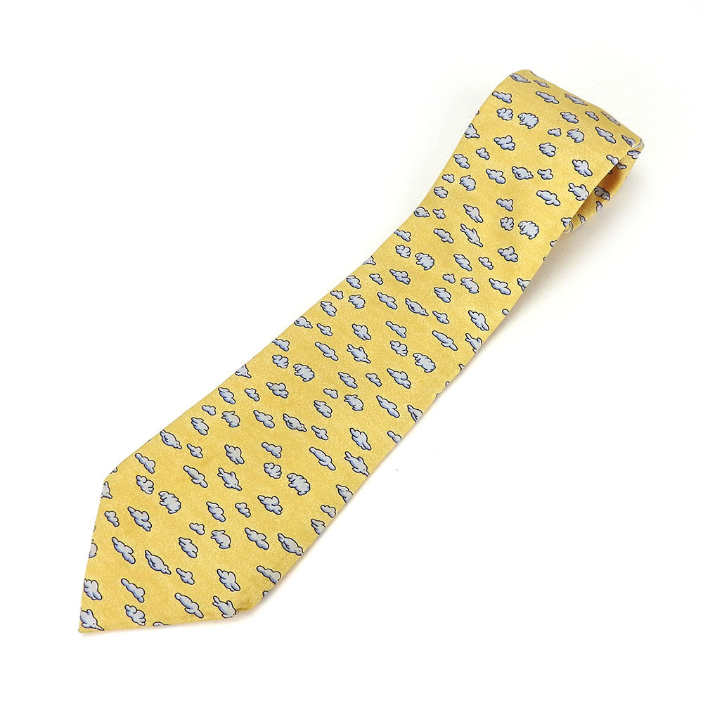 USED HERMES Silk Tie Yellow