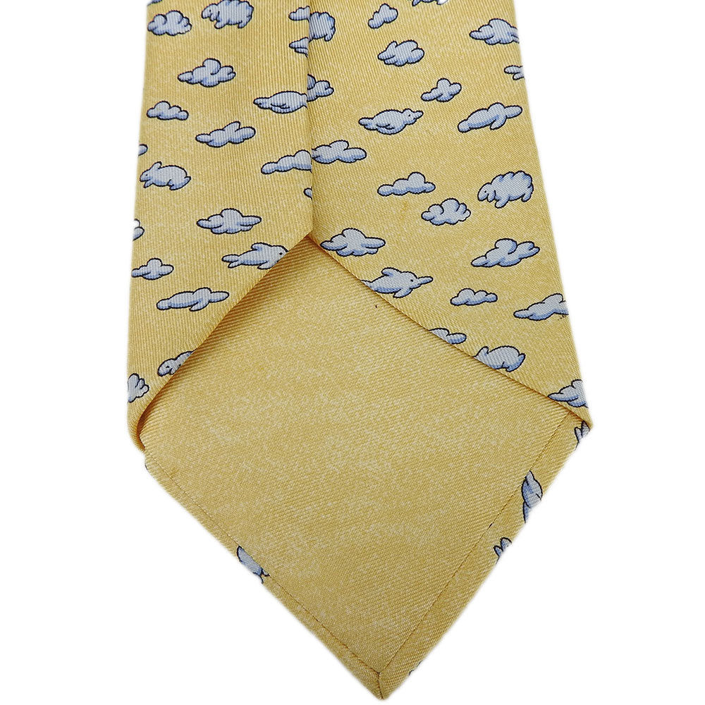 USED HERMES Silk Tie Yellow