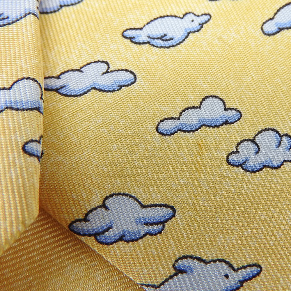 USED HERMES Silk Tie Yellow