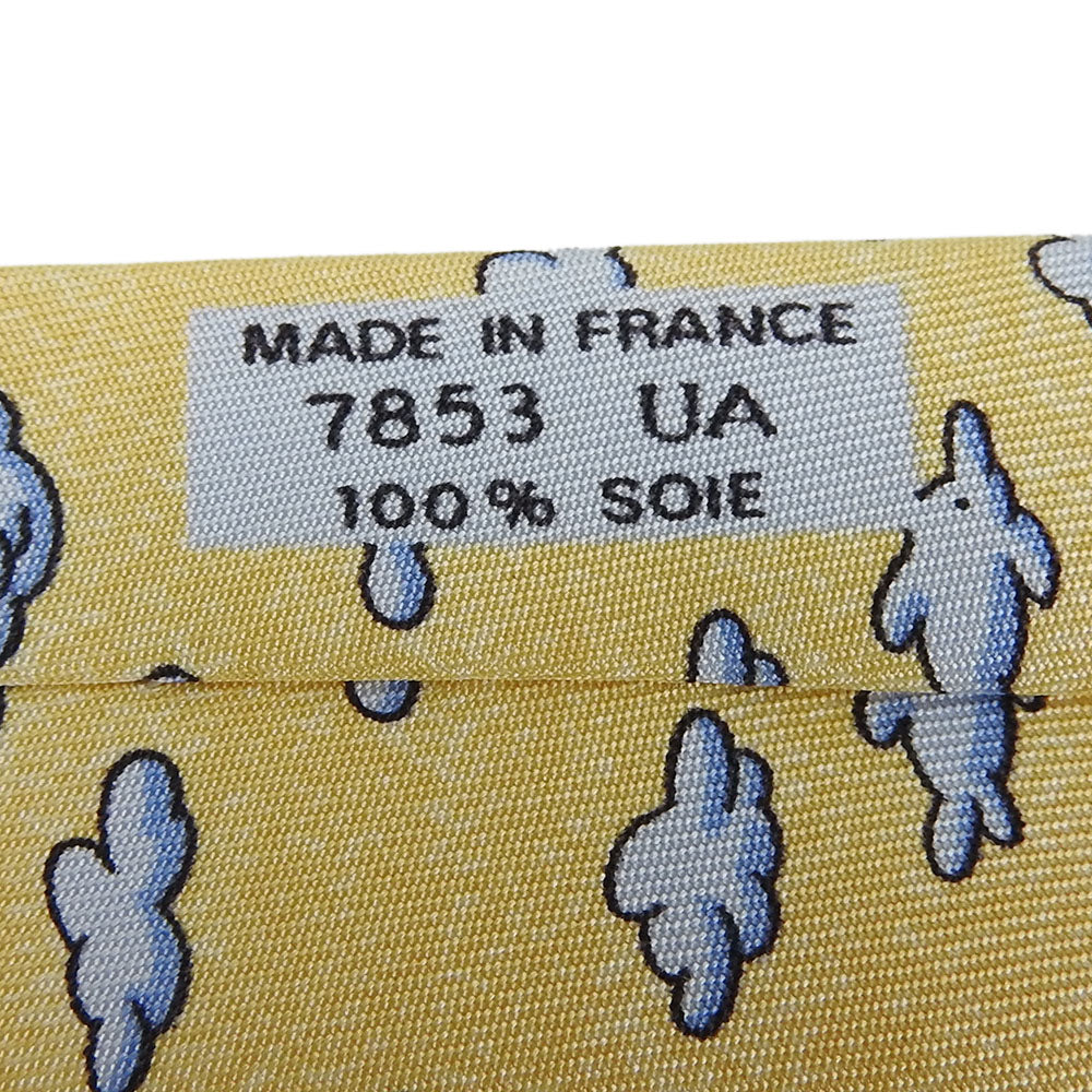 USED HERMES Silk Tie Yellow