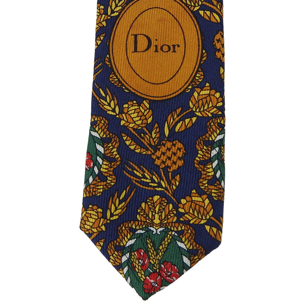 Christian Dior Silk Tie Navy Blue