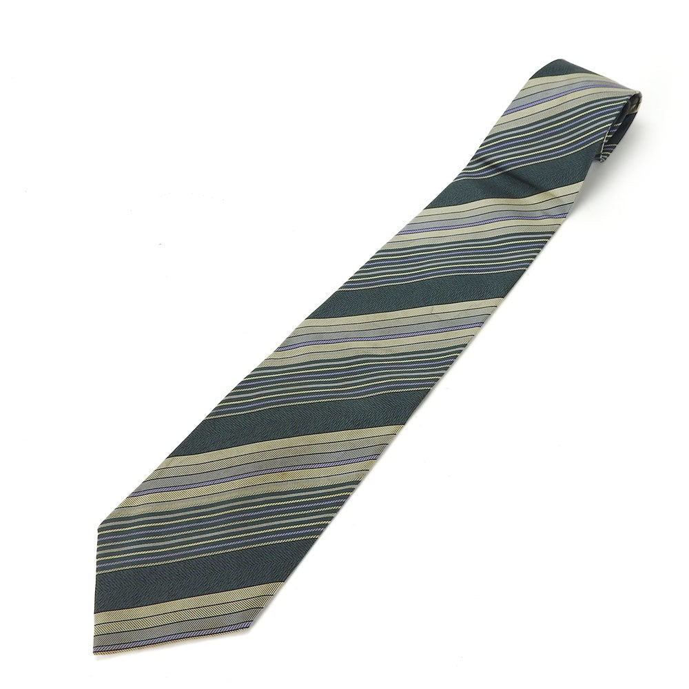 Yves Saint Laurent Silk Tie Green Gray