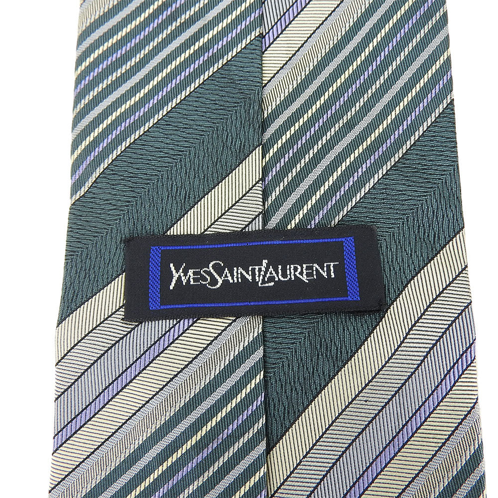 Yves Saint Laurent Silk Tie Green Gray