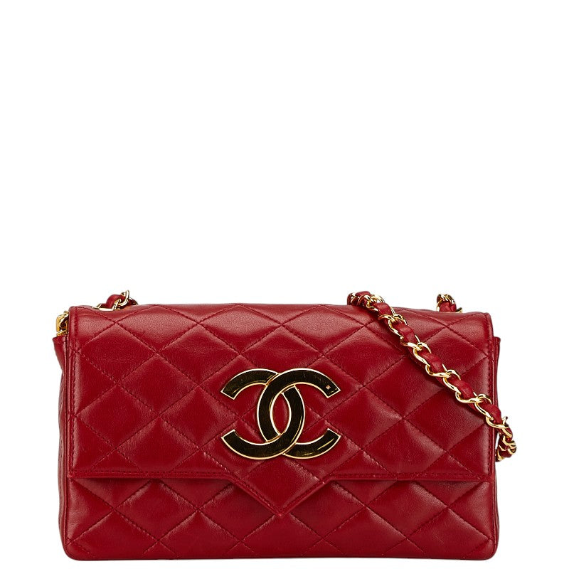 Chanel Quilted Lambskin Shoulder Bag Red