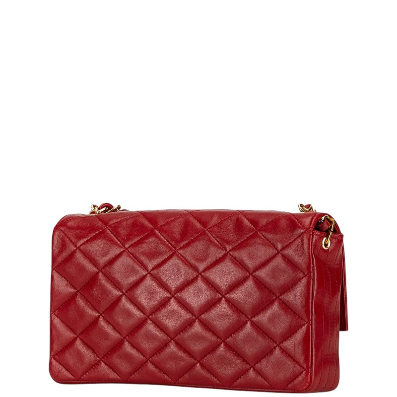 Chanel Quilted Lambskin Shoulder Bag Red