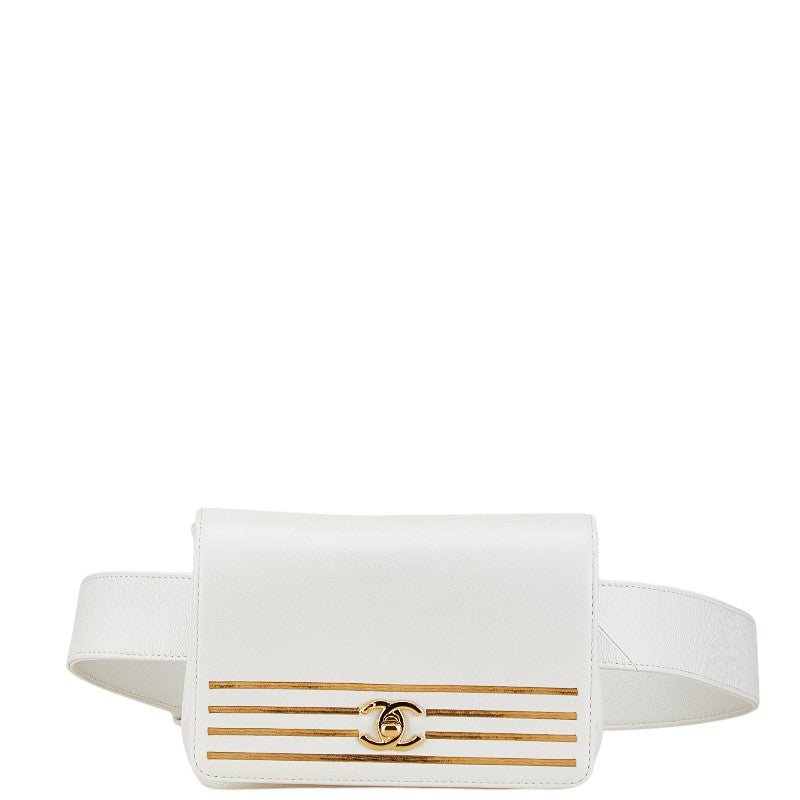 Chanel Caviar Skin Coco Mark Gold Waist Bag