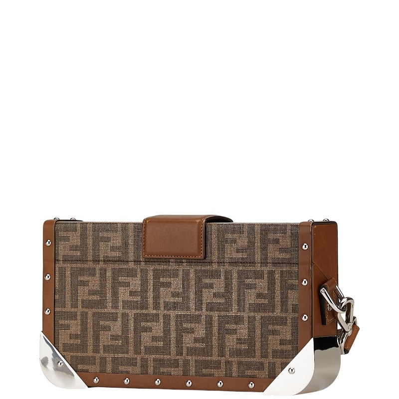 Fendi Zucca Trunk Shoulder Bag 7VA498 Brown PVC Leather