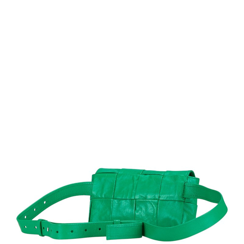 Bottega Veneta Cassette Waist Bag Green Calfskin