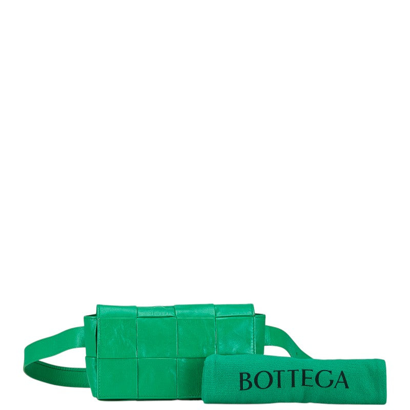 Bottega Veneta Cassette Waist Bag Green Calfskin