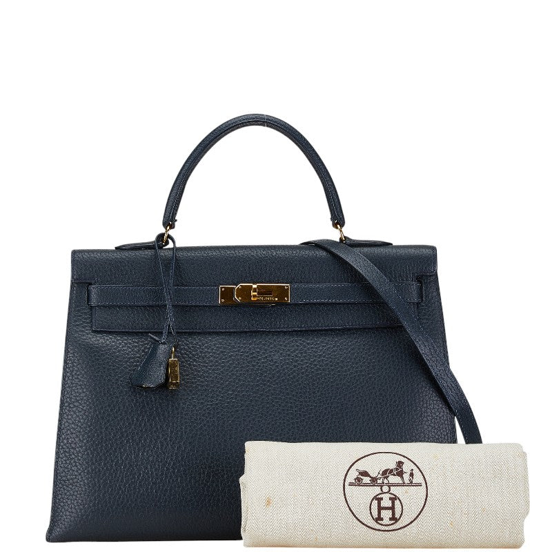 Hermes Kelly 35 Handbag 2WAY Navy Gold