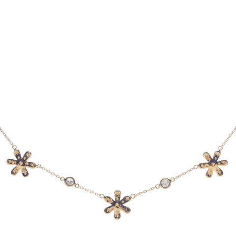 18K Diamond Flower Necklace