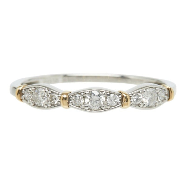 Pt950 Platinum Au750 Yellow Gold Diamond Ring