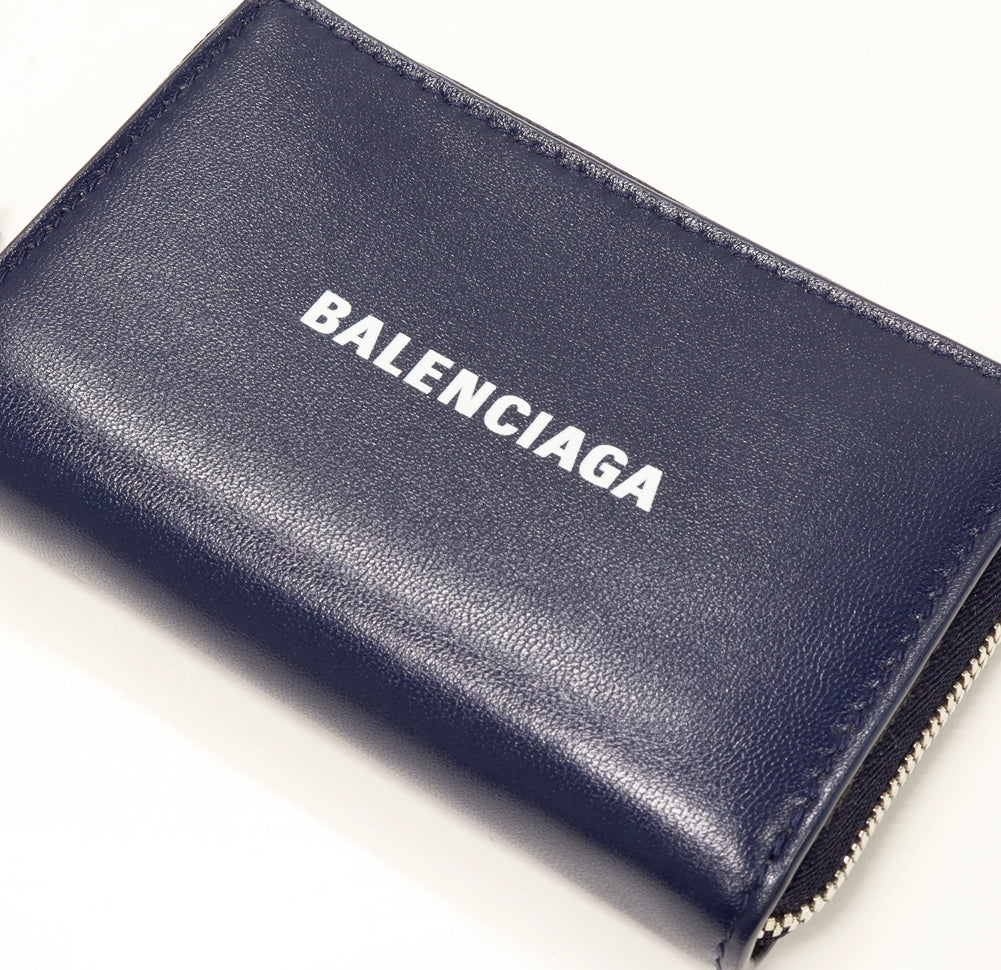 Balenciaga Calf Leather Card and Coin Case 616911