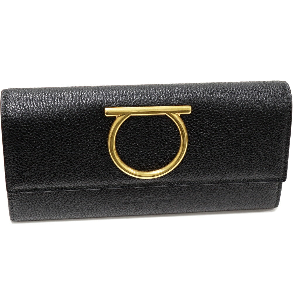 Salvatore Ferragamo Gancini Zip Wallet Black