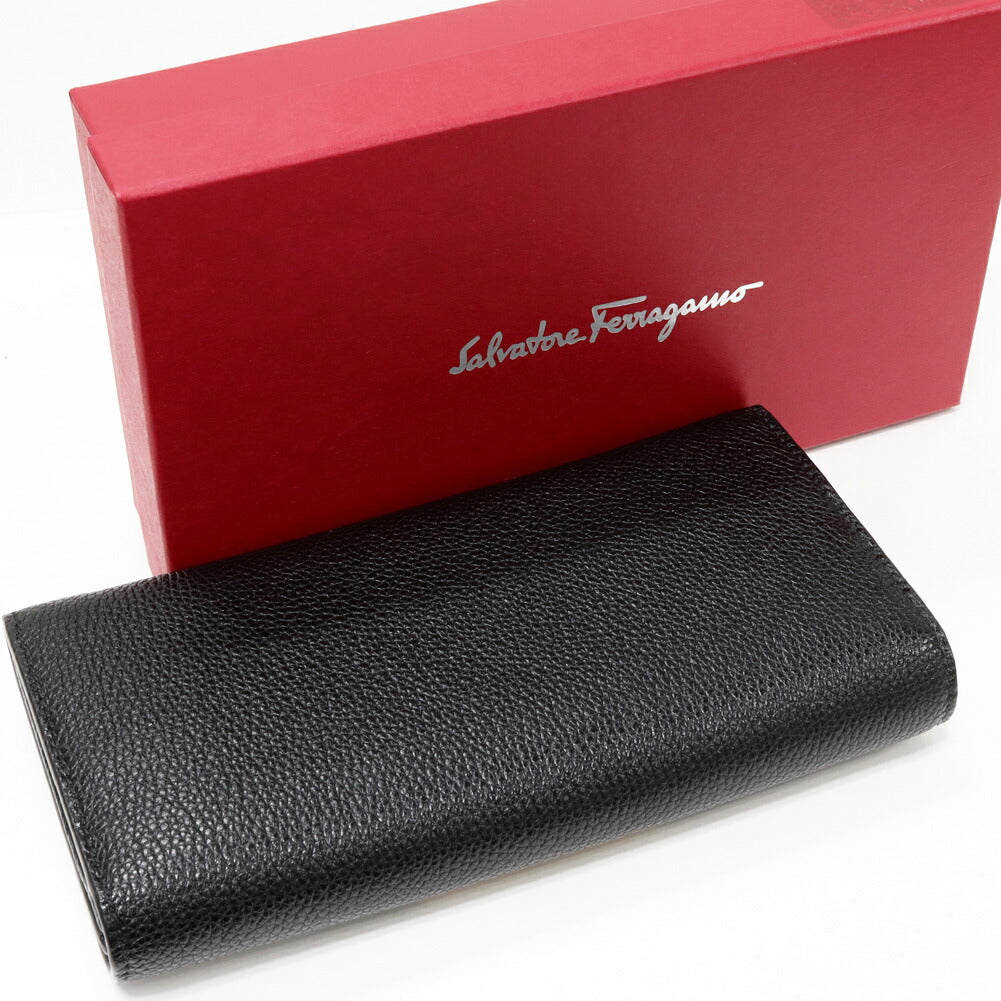 Salvatore Ferragamo Gancini Zip Wallet Black