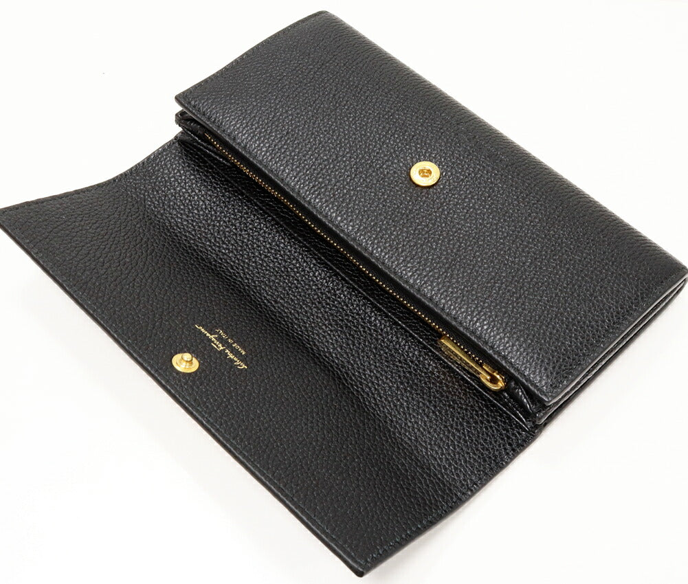 Salvatore Ferragamo Gancini Zip Wallet Black