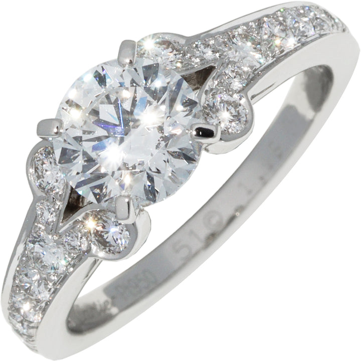 Cartier Pt950 Diamond Ballerina Solitaire Ring in Great Condition