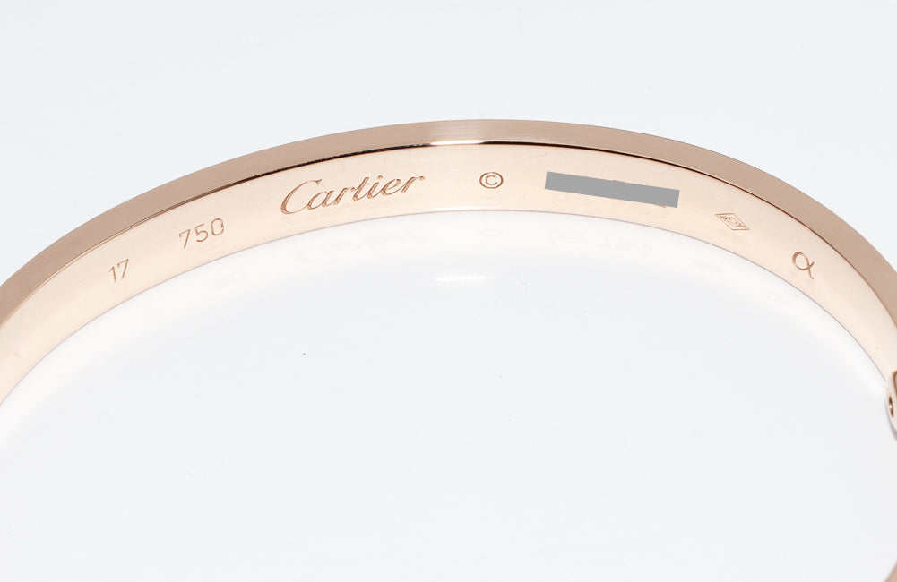 Cartier K18PG Love Bracelet Bangle #17 in Great Condition