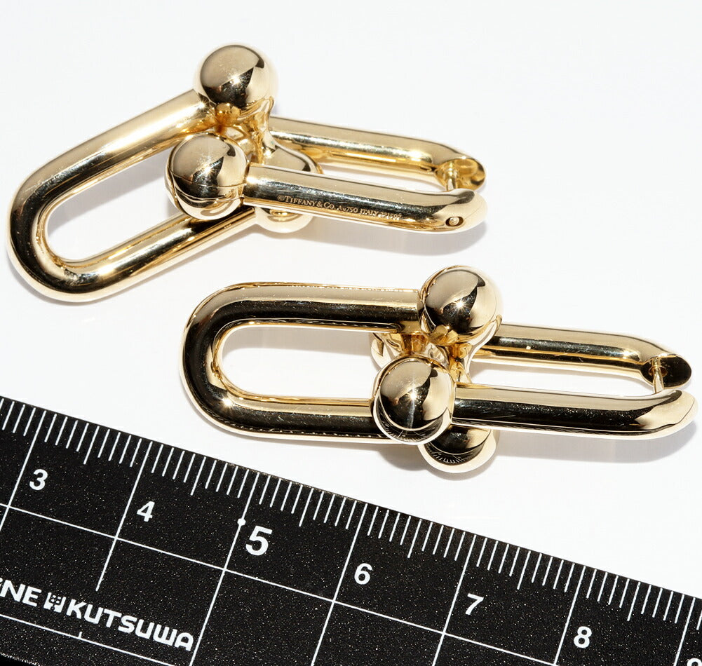 Tiffany K18YG Hardware Extra Large Link Earrings