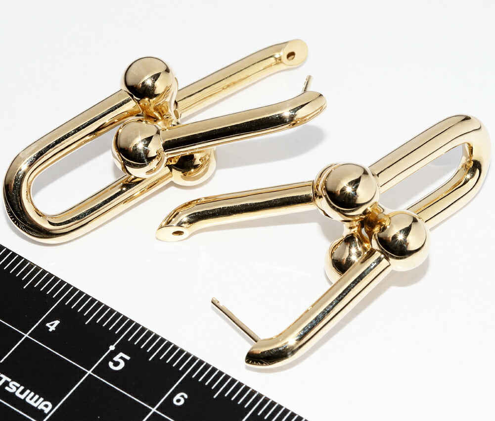 Tiffany K18YG Hardware Extra Large Link Earrings