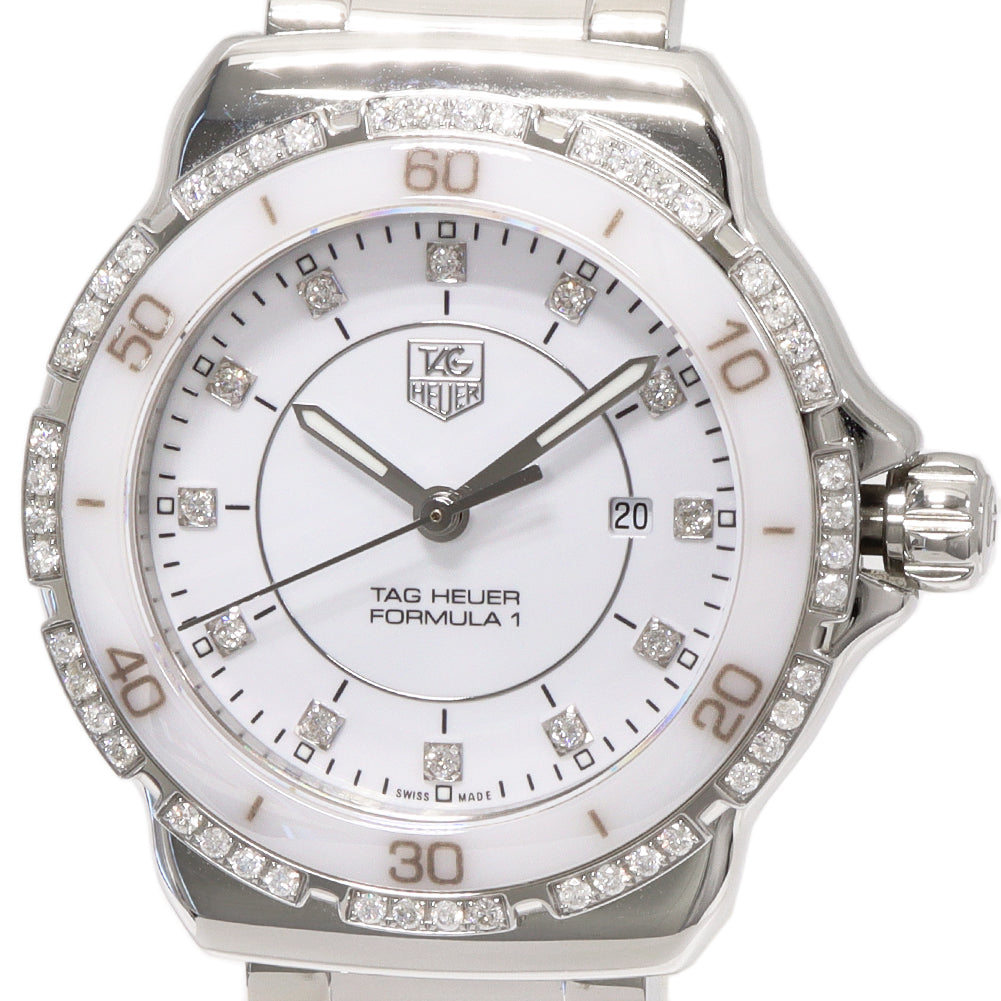 TAG Heuer Formula 1 WAH1313 Ladies White Ceramic Diamond Quartz in Great Condition