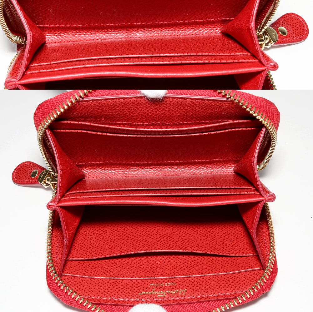 Salvatore Ferragamo Coin Case Vara Red