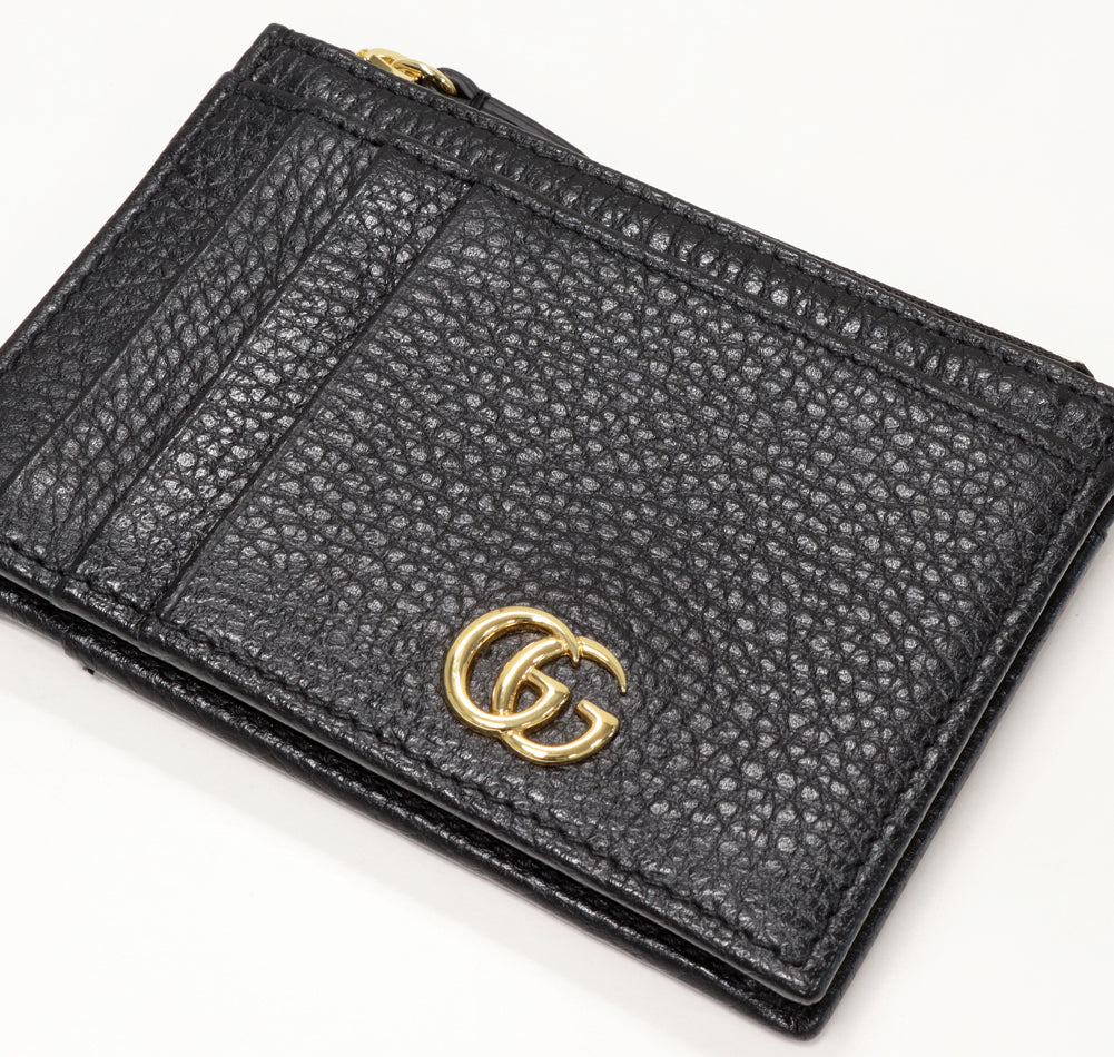 Gucci Card Case Coin Case Fragment Case Calf Black 574804 in Pristine Condition