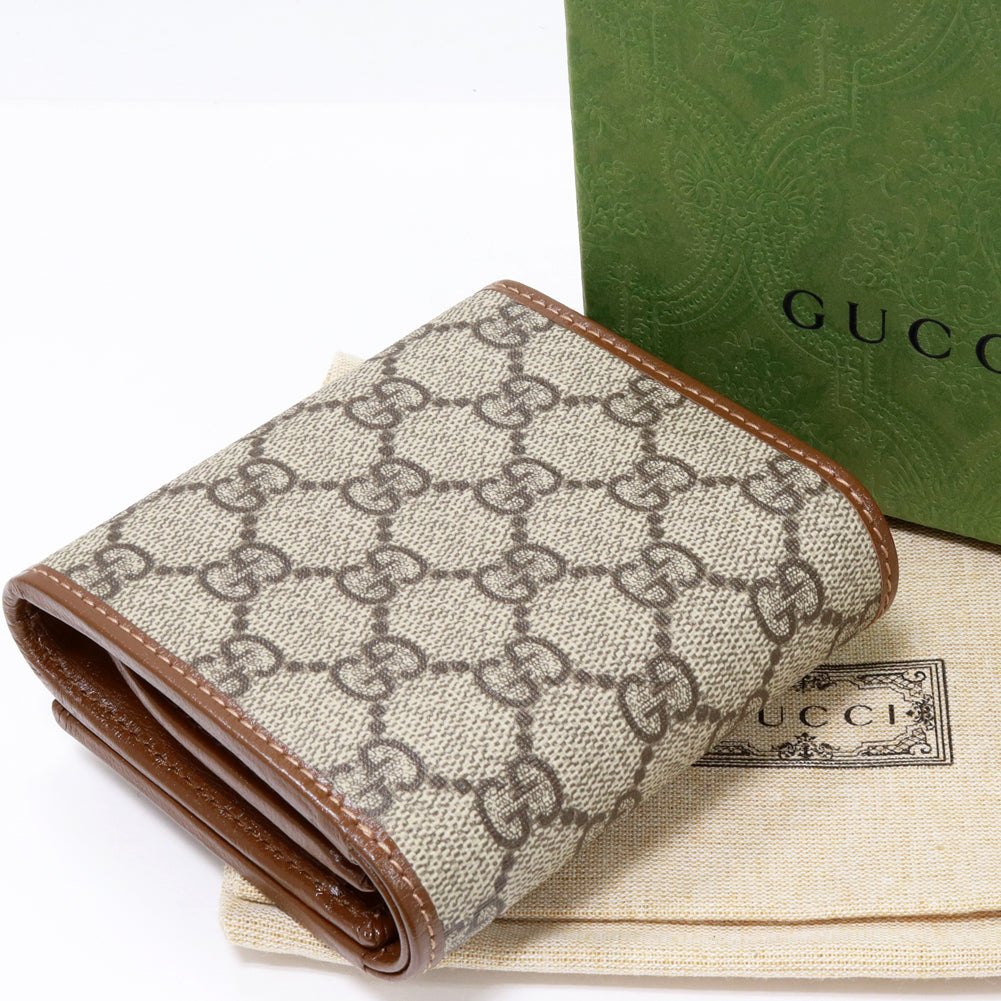 Gucci GG Supreme Horsebit 1955 Wallet Brown