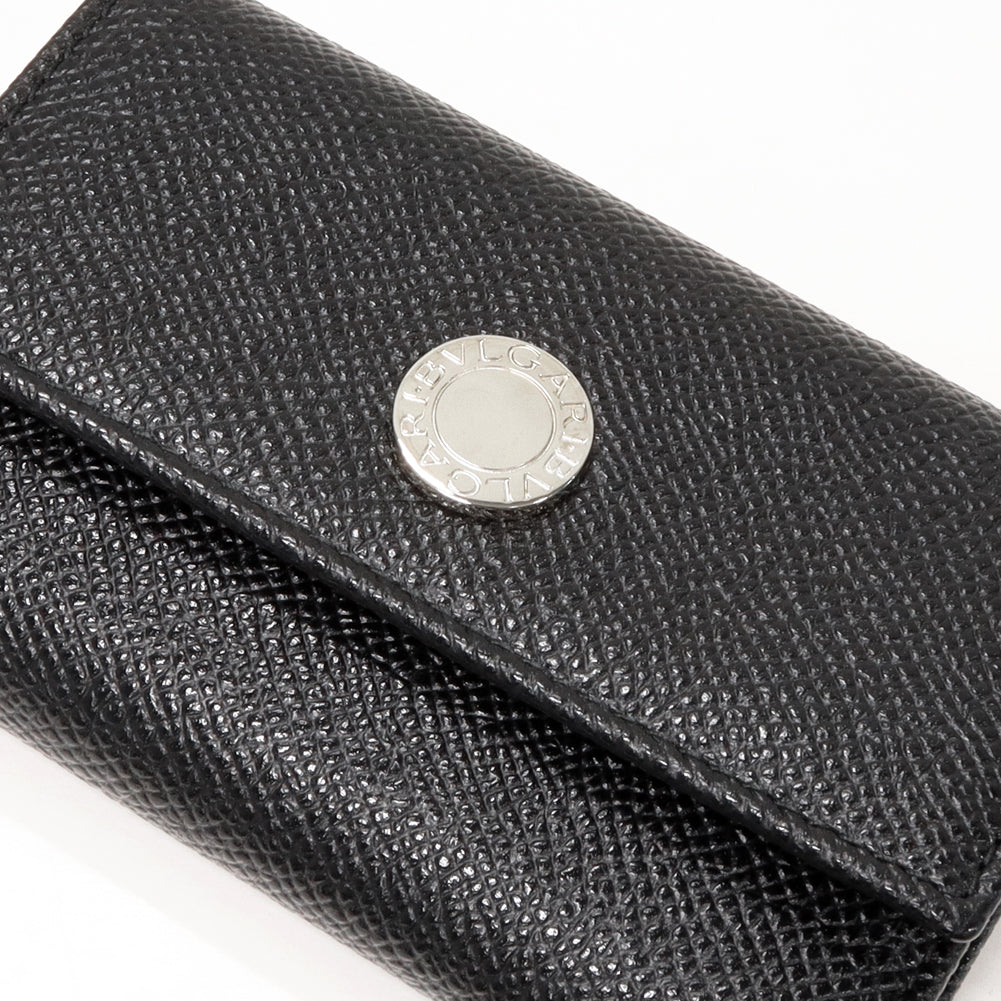 Bvlgari Grain Calf Leather 6 Key Case Black in Pristine Condition