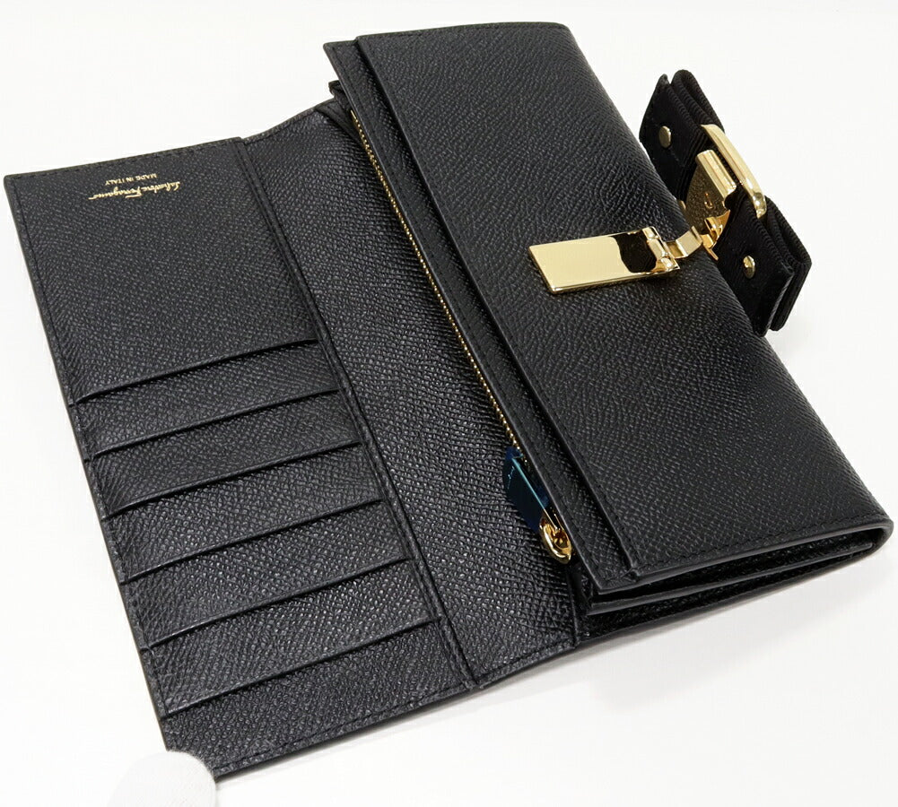 Salvatore Ferragamo Vara Zip Wallet Black